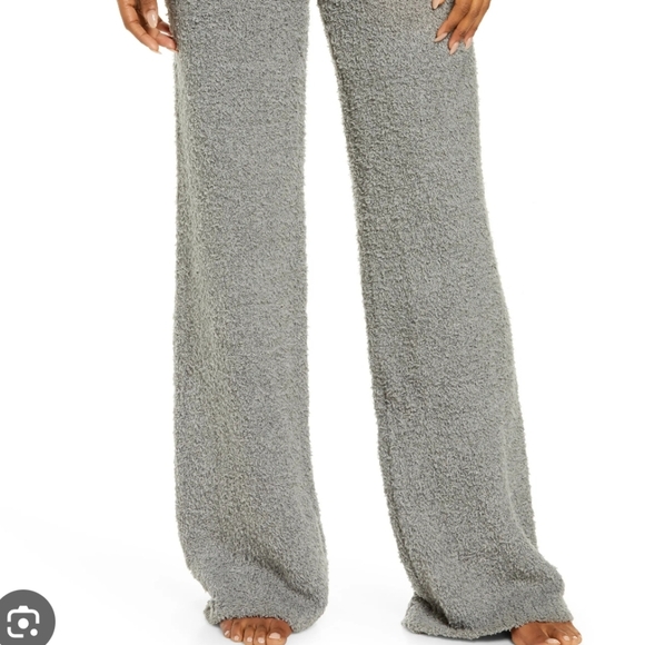 SKIMS Cozy Cabin Knit Wide Leg Athleasure Comfy Launge Gray Women's Pants L/XL - Picture 2 of 9